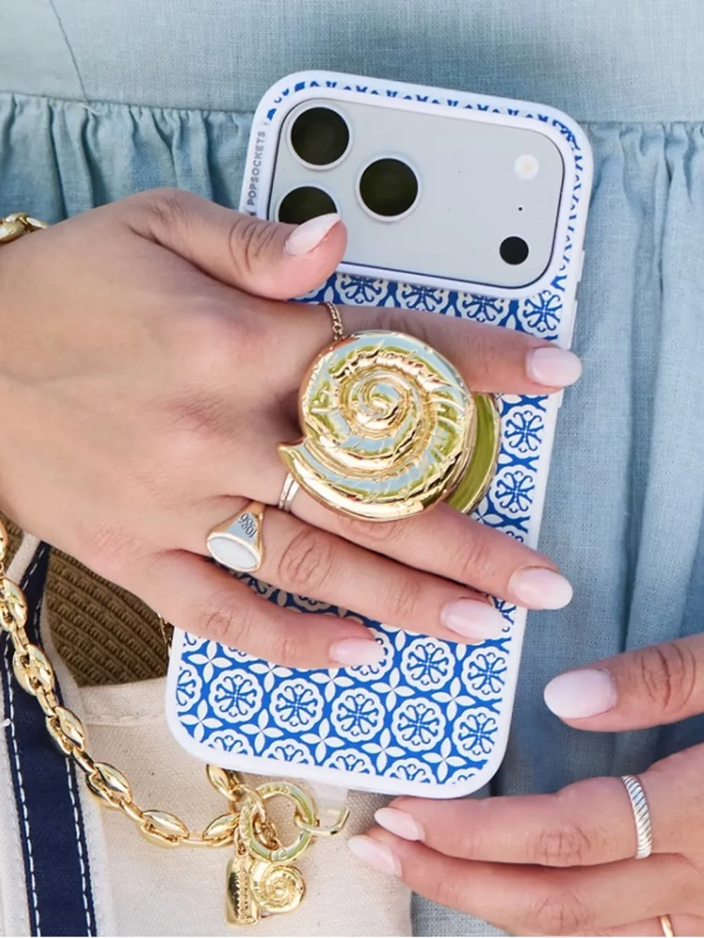 Popsockets Navy Mosaic iPhone 17 Pro Max MagSafe Case